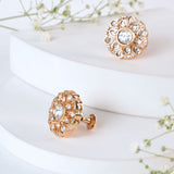 Amyra Golden Kundan Earrings Set