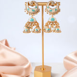 Naina Mint Kundan AD Earrings Set
