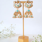 Naina Mint Kundan AD Earrings Set