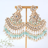 Abeer Mint Kundan Earrings Set