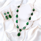 Selena AD Emerald Teardrop Set (2 earrings and Necklace)