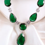 Selena AD Emerald Teardrop Set (2 earrings and Necklace)