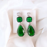 Selena AD Emerald Teardrop Set (2 earrings and Necklace)