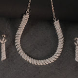 Enchantress AD White Single Layer  Set  (2 earrings and Necklace)