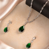 Elena AD Teardrop Set (2 earrings and Necklace)