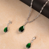 Elena AD Teardrop Set (2 earrings and Necklace)