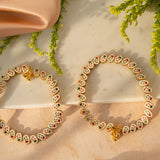 Ayana Kundan Golden Anklet(set of2)