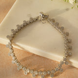 Haniya AD Silver finish Anklet(set of2)