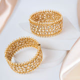 Alizey Golden Kundan Kangan (Set of 2)