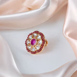 Anahita Ruby Kundan Earrings Set