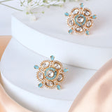 Ayesha Mint Kundan Earrings Set