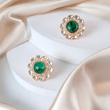Aafiya Emerald Kundan Earrings Set