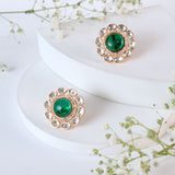 Aafiya Emerald Kundan Earrings Set