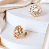 Amyra Golden Kundan Earrings Set