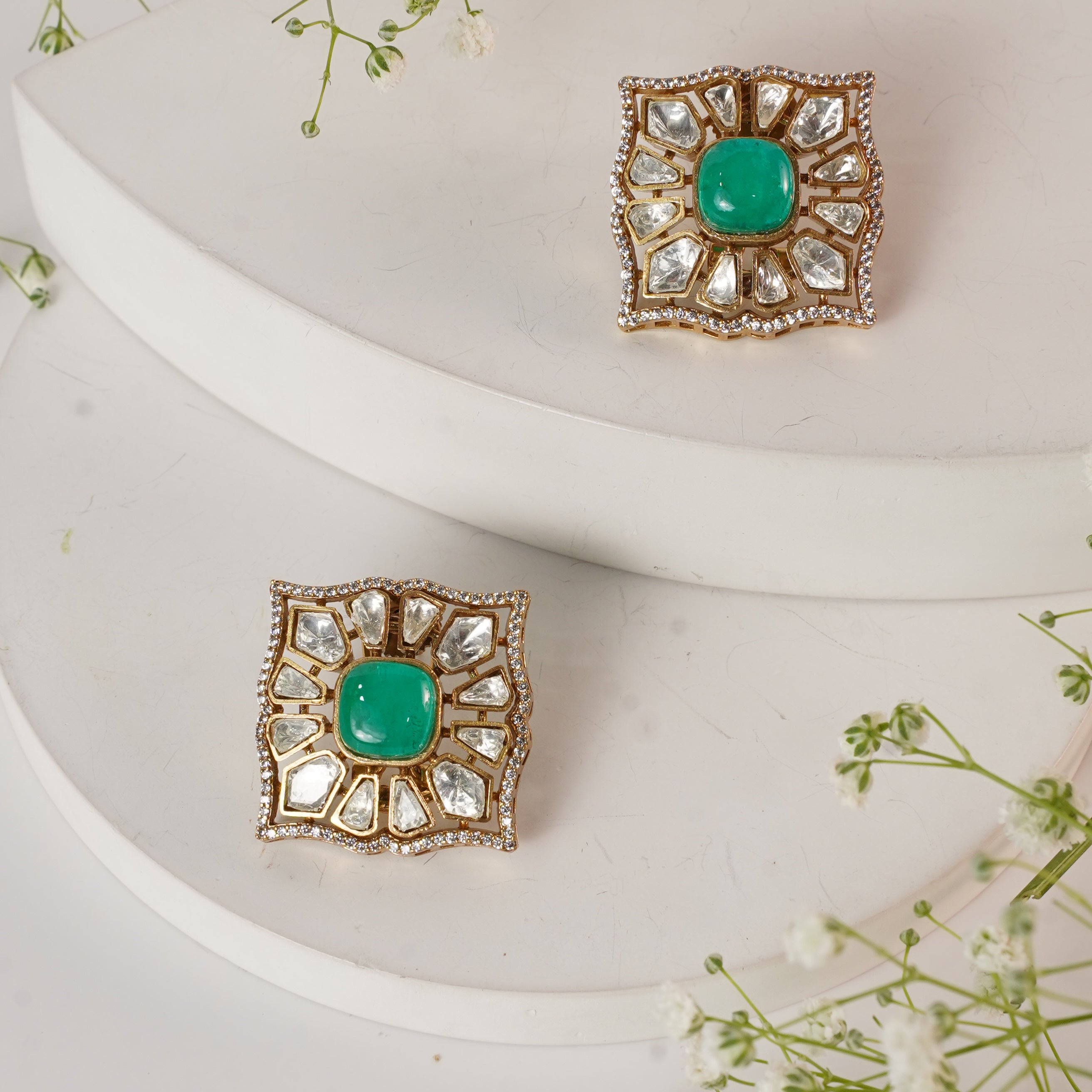 Firoza Kundan Earrings Set