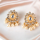 Zehra Ivory Kundan Earrings Set