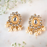 Zehra Ivory Kundan Earrings Set