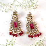 Ananya Ruby Kundan Earrings Set