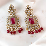 Ananya Ruby Kundan Earrings Set