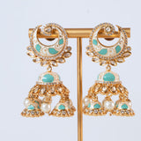 Naina Mint Kundan AD Earrings Set