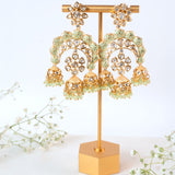 Dhaani Green Kundan Earrings Set