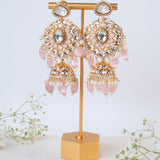 Asra Pink Kundan Earrings Set