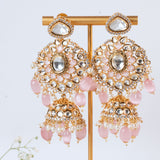 Asra Pink Kundan Earrings Set