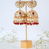 Mehwish Ruby Kundan Earrings Set