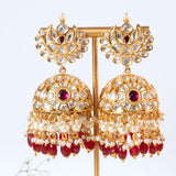 Mehwish Ruby Kundan Earrings Set