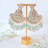 Abeer Mint Kundan Earrings Set