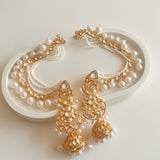 Mahira Ivory Kundan Earrings Set
