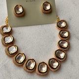 Anabiya Kundan AD Set (2 earrings and Necklace)
