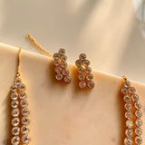 Monica Double layer American Diamond Necklace Set