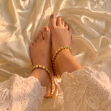 Ayana Kundan Golden Anklet(set of2)