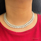 Monica Double layer American Diamond Necklace Set