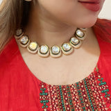 Anabiya Kundan AD Set (2 earrings and Necklace)